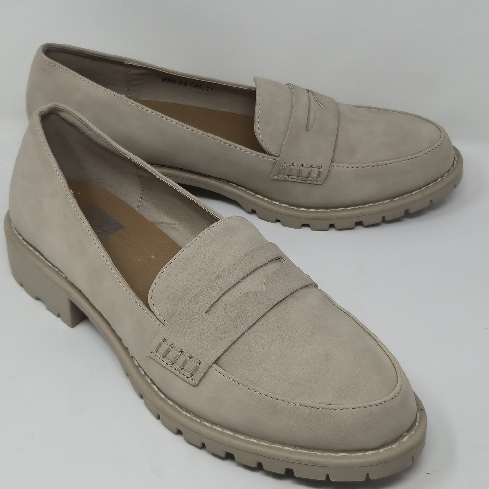 DV by Dolce Vita Carley Lug Sole Loafers Women's 9.5 Beige Taupe Penny Shoes